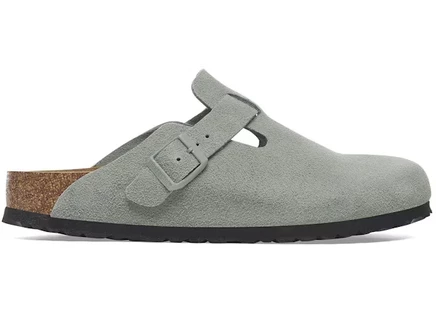 Мужские сабо Birkenstock Boston замшевые, шалфей
