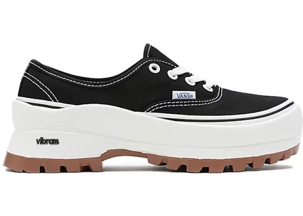 Женские кеды Vans Authentic Vibram DX, черно-белые, коричневая подошва