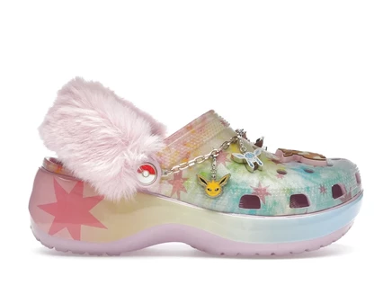 Женские сабо Crocs Classic Platform Pokémon Eevee, розовые/мульти