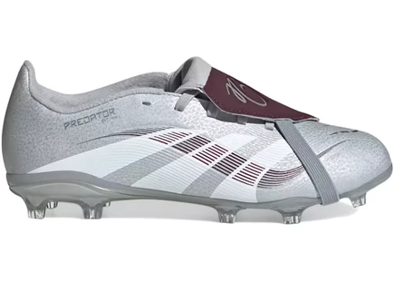 adidas Predator League Fold-Over Tongue FG/MG Jude Bellingham Chrome Dream (Kids) silver metallic/legacy burgundy/maroon