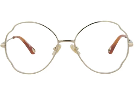 Женская металлическая оправа Chloe Round-Frame, золотистая/прозрачная