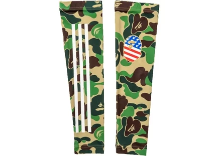 Унисекс рукава bape x adidas, камуфляж, зеленые
