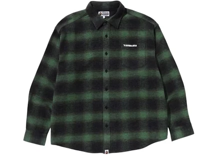 Мужская фланелевая рубашка Bape Ombre Check, зеленая