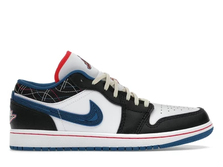 Мужские кроссовки Jordan 1 Low SE Industrial Blue Sashiko