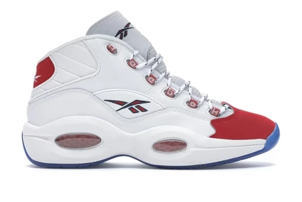 Мужские кроссовки Reebok Question Mid Red Toe 25th Anniversary, бело-красные