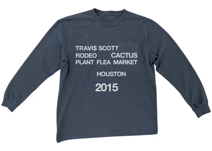 Футболка с длинным рукавом Travis Scott Rodeo CPFM 2015, темно-синяя