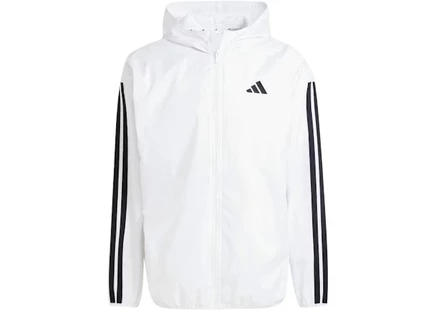 Мужская ветровка Adidas Essentials 3-Stripes, белая с черными полосами