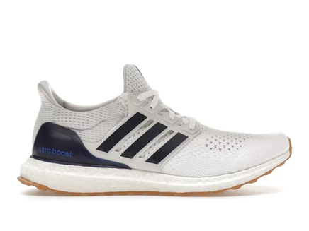 Мужские кроссовки Adidas Ultra Boost 1.0, белые/темно-синие/с коричневой подошвой