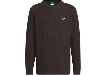 adidas Cableknit Sweater Dark Brown dark brown