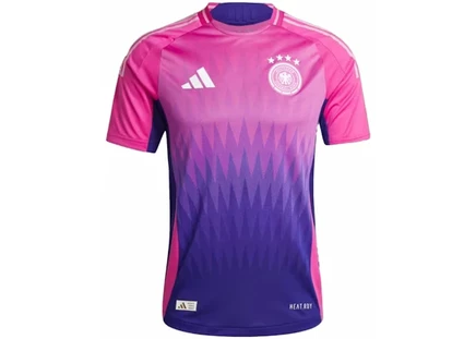 Мужская игровая футболка Adidas Germany 2024 выездная аутентичная, фуксия/фиолетовая