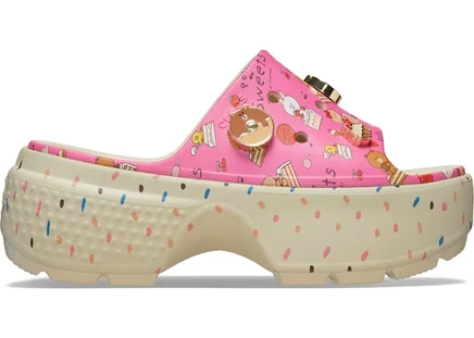 Мужские сланцы Crocs Stomp Slide Line Friends, костяные