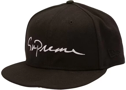 Мужская кепка Supreme x New Era Classic Script, черная