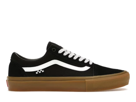 Мужские кеды Vans Old Skool, черно-белые с коричневой подошвой