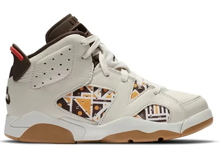 Детские кроссовки Jordan 6 Retro Quai 54, бежево-коричневые