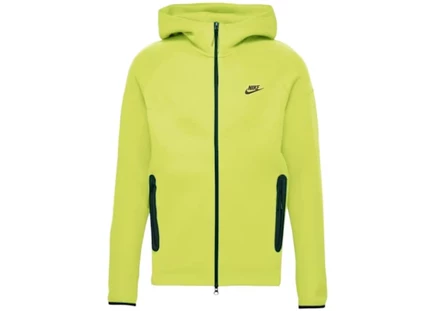 Детская худи Nike Sportswear Tech Fleece Windrunner на молнии, ярко-кактусовый/черный