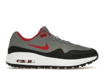 Мужские кроссовки Nike Air Max 1 Golf Particle Grey Red, серые с красными акцентами
