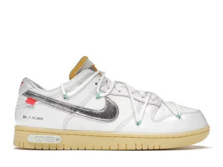 Мужские кроссовки Nike Dunk Low Off-White Lot 1, белые