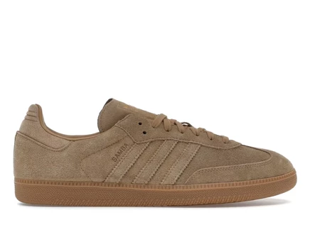Мужские кроссовки Adidas Samba OG, бежево-песочные/золотистые