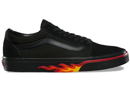 Мужские кеды vans old skool flame wall, черные