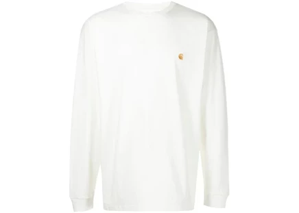 Унисекс футболка Carhartt WIP L/S Chase, бело-золотая