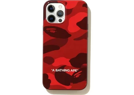 Унисекс чехол Bape Color Camo для iPhone 12 Pro Max, красный