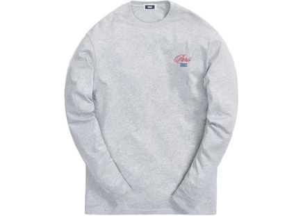 Мужская футболка Kith Paris Opening L/S, светло-серый меланж