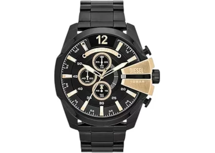 Мужские часы Diesel Mega Chief DZ4338, 52 мм, нерж. сталь, кварцевые, черные