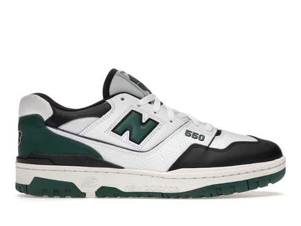 Мужские кроссовки New Balance 550, бело-зелено-черные