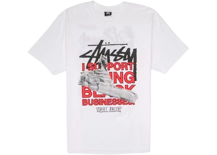Мужская футболка Stussy x Virgil Abloh World Tour, белая