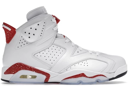 Мужские кроссовки Jordan 6 Retro Red Oreo, бело‑красно‑чёрные