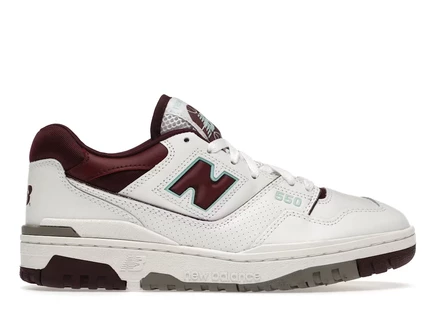 Мужские кроссовки New Balance 550, бело-бордово-бирюзовые