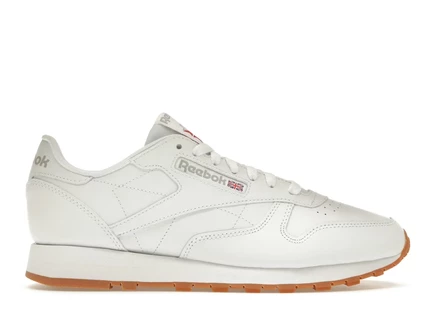Мужские кроссовки reebok classic leather, белые/коричневые