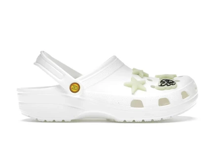 Мужские клоги Crocs Classic Bad Bunny, белые светящиеся