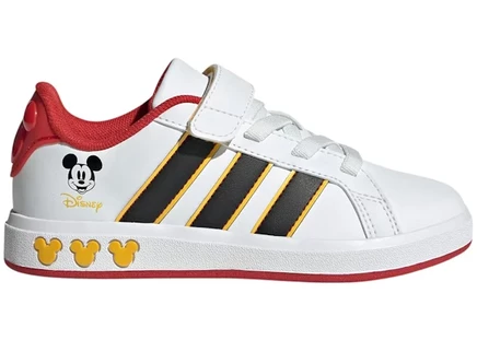 Детские кроссовки Adidas Grand Court (GS), бело/черно/золото