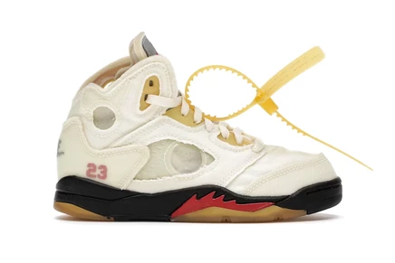 Детские кроссовки Jordan 5 Retro Off-White Sail, бежевые