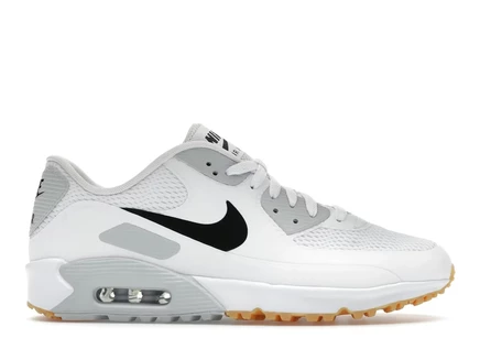 Мужские кроссовки Nike Air Max 90 Golf, белые/черные с коричневой подошвой