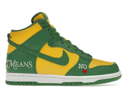 Мужские кроссовки Nike SB Dunk High Supreme, желто-зеленые