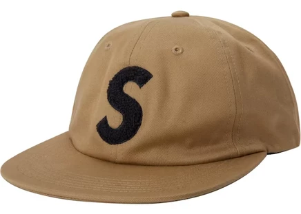 Кепка Supreme 6-panel с логотипом S, бежевая