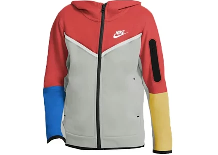 Детское худи Nike Tech Fleece, Lobster/Grey Fog/White