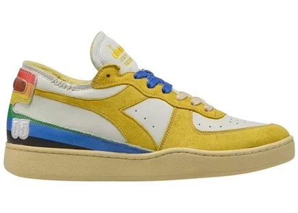Мужские кроссовки Diadora MI Basket Row Cut Denver, бело-желтые/радужные