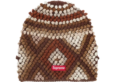 Supreme Textured Knit Beanie Brown brown