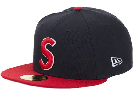 Унисекс кепка Supreme New Era 59Fifty Reaper S Logo, темно-синяя