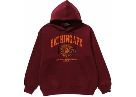 Мужское худи-пуловер Bape College Graphic, бордовое