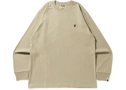 Мужской лонгслив Bape Ape Head One Point, бежевый