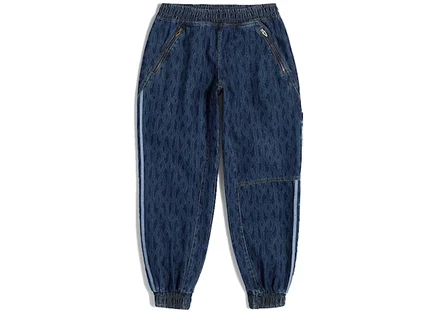 Унисекс штаны Adidas Ivy Park Monogram Denim, тёмно-джинсовые