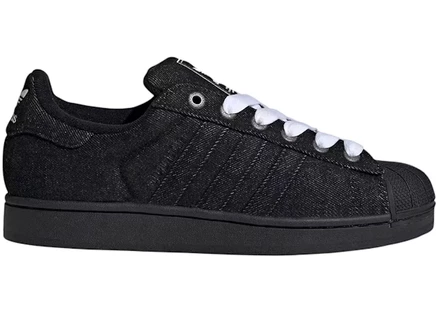 Кроссовки Adidas Superstar II Black Denim, черно-белые