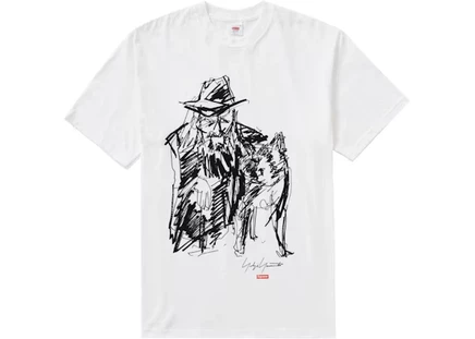 Мужская футболка Supreme Yohji Yamamoto «Scribble Portrait», белая