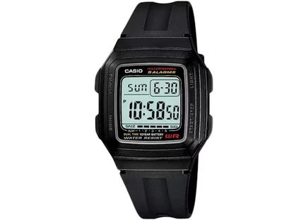Мужские часы Casio G-Shock F201WA-1A, 40 мм, кварцевые, с ремешком из смолы
