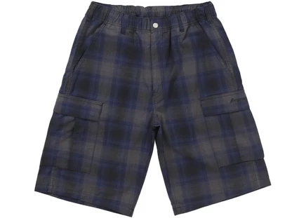Supreme Shadow Plaid Cargo Short Navy navy