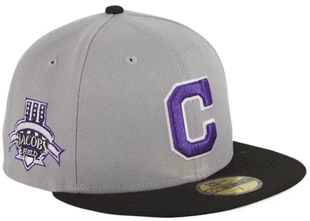 Мужская кепка New Era 59FIFTY Cleveland Indians, серо-черная